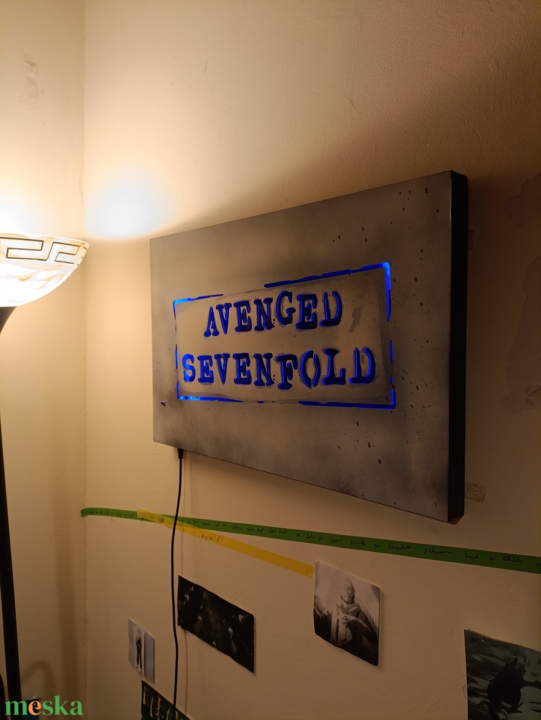 Avenged Sevenfold világító falikép  - otthon & életmód - dekoráció - kép & falikép - fából készült kép - Meska.hu