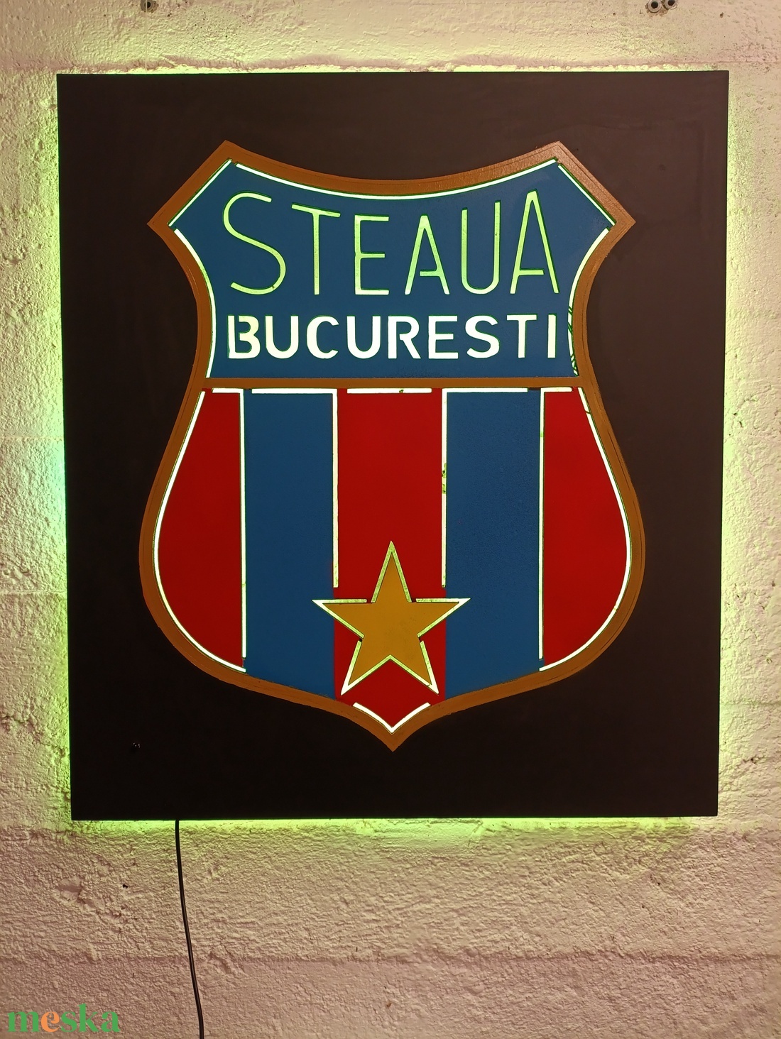 Steaua rajongóknak! - világító falikép  - otthon & életmód - dekoráció - kép & falikép - fából készült kép - Meska.hu