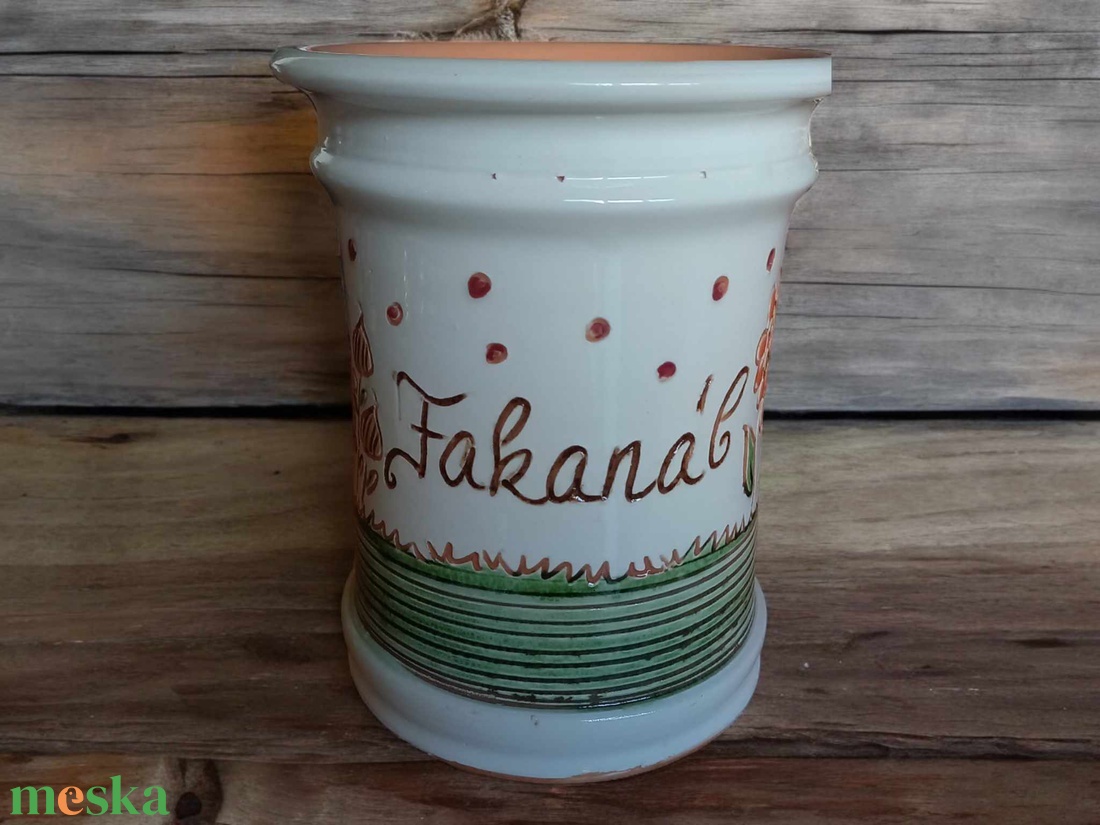 Fakanál tartó          17 cm magas és 13 cm átmérőjű  - otthon & életmód - konyhafelszerelés, tálalás - konyhai tárolás - méz & vajtartó - Meska.hu