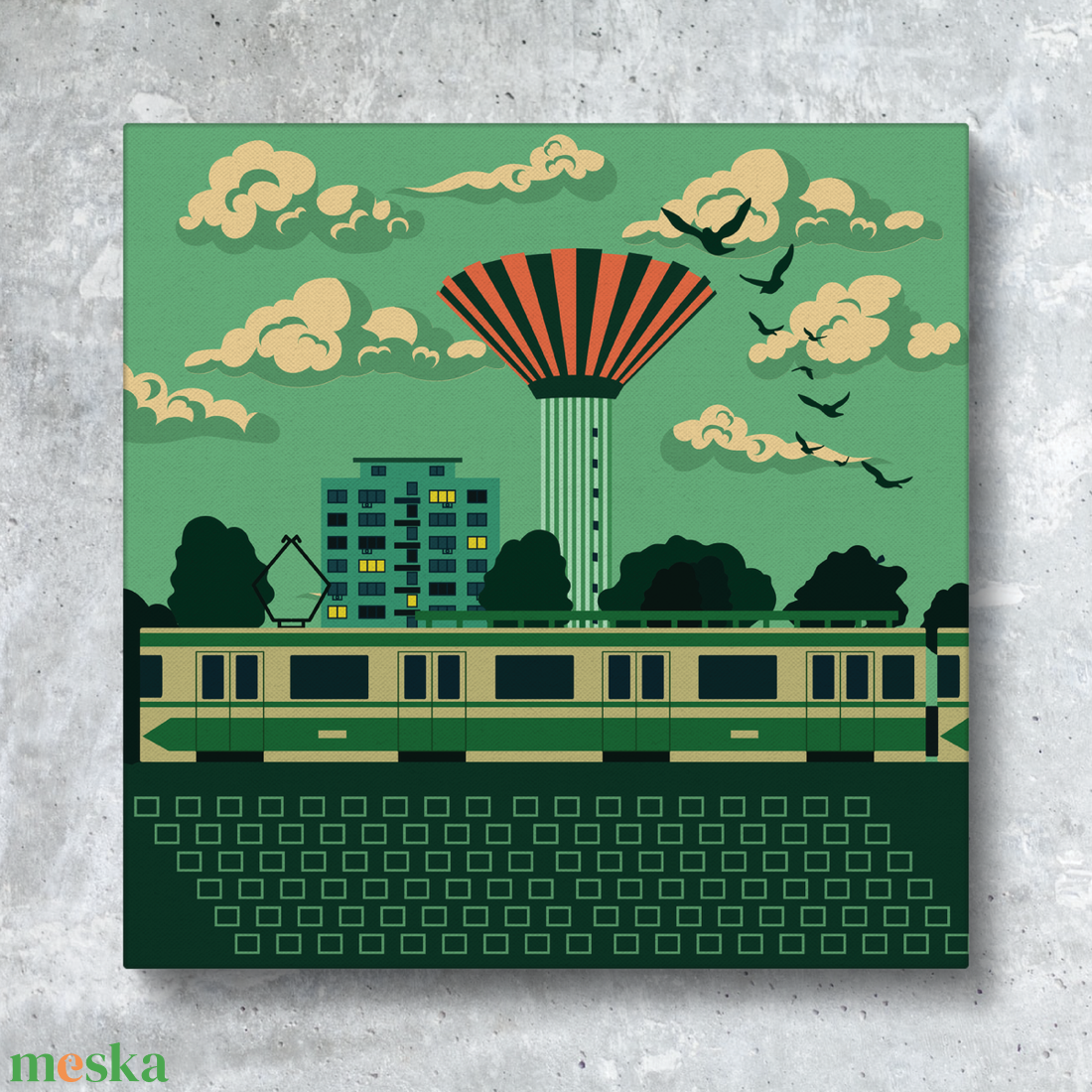 Csepelen a reggel - vászonkép - Farkas Benjamin - otthon & életmód - dekoráció - kép & falikép - vászonkép - Meska.hu