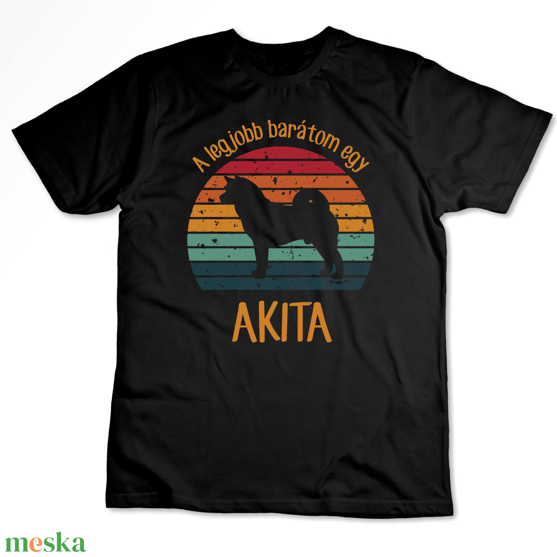 A legjobb barátom egy AKITA - retró póló kutyagazdiknak - ruha & divat - női ruha - póló, felső - Meska.hu