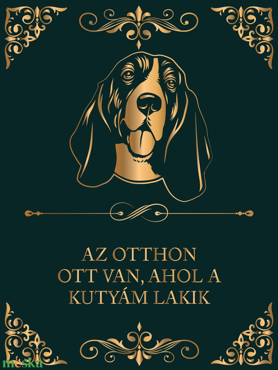 BASSET HOUND - Az otthon ott van, ahol a kutyám lakik - vászonkép - otthon & életmód - dekoráció - kép & falikép - vászonkép - Meska.hu