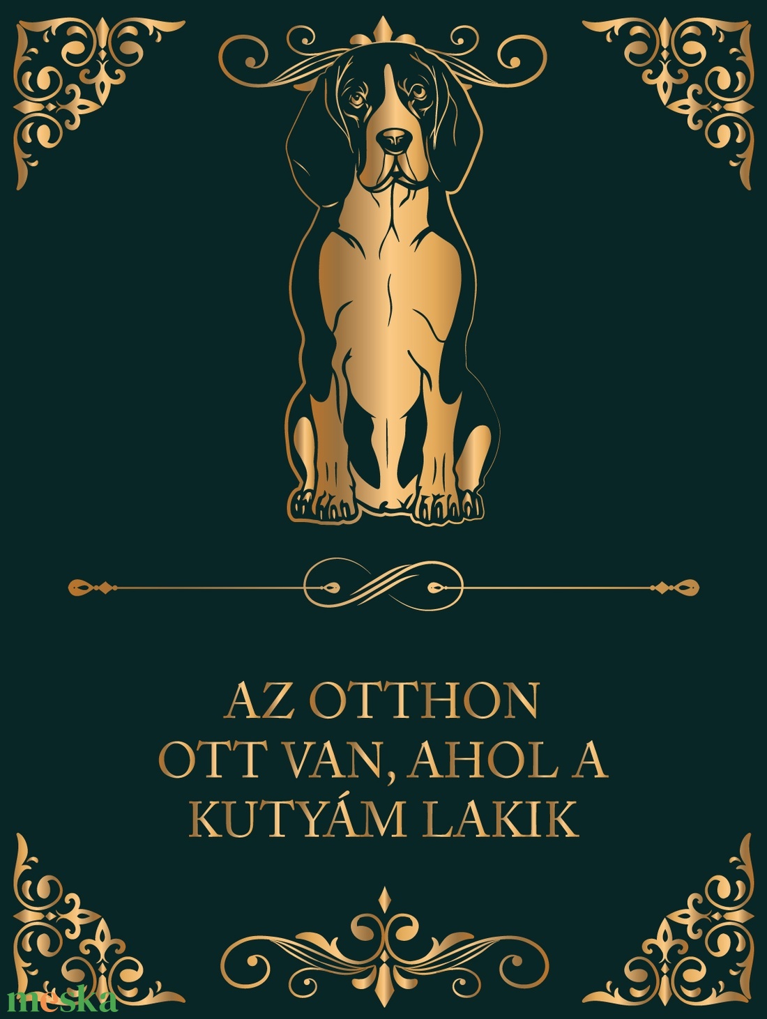 BEAGLE - Az otthon ott van, ahol a kutyám lakik - vászonkép - otthon & életmód - dekoráció - kép & falikép - vászonkép - Meska.hu