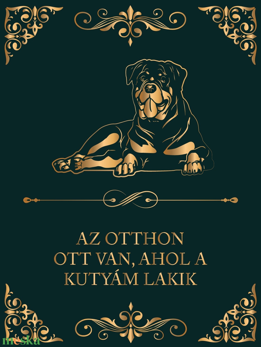 ROTTWEILER - Az otthon ott van, ahol a kutyám lakik - vászonkép - otthon & életmód - dekoráció - kép & falikép - vászonkép - Meska.hu