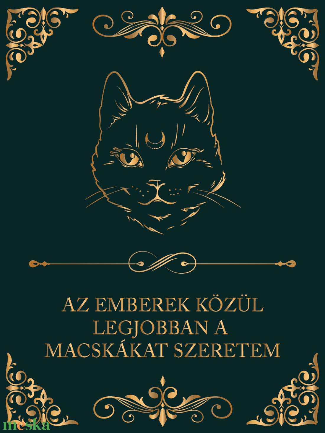 Az emberek közül legjobban a macskákat szeretem - cicás vászonkép idézettel - otthon & életmód - dekoráció - kép & falikép - vászonkép - Meska.hu