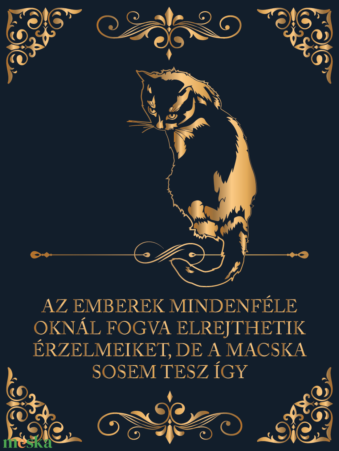 A macskák érzelmei - cicás vászonkép idézettel - otthon & életmód - dekoráció - kép & falikép - vászonkép - Meska.hu