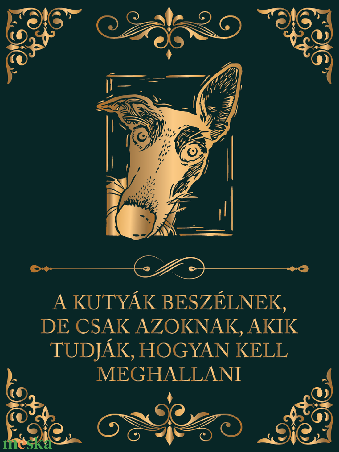 A kutyák beszélnek... - kutyás vászonkép idézettel - otthon & életmód - dekoráció - kép & falikép - vászonkép - Meska.hu