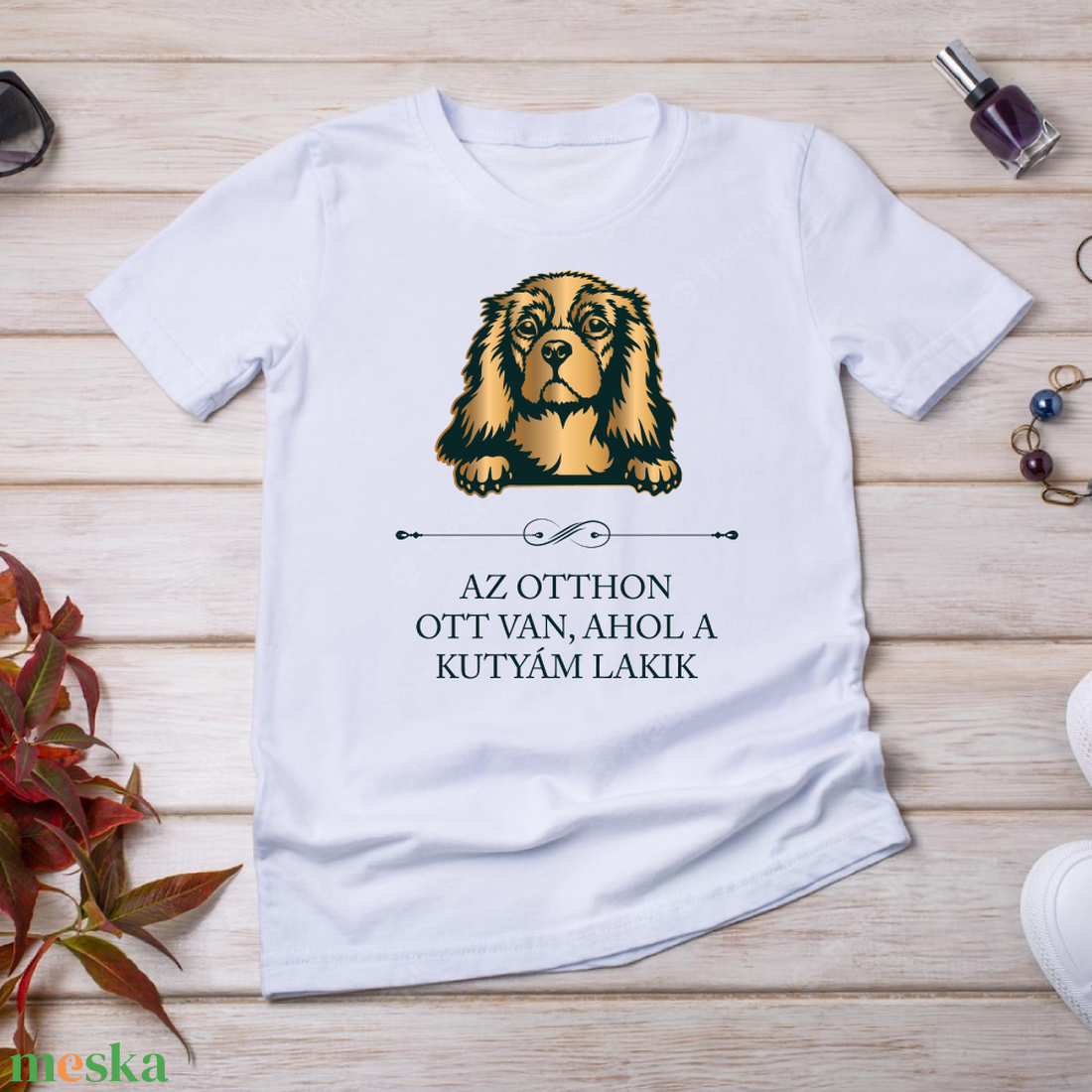 COCKER SPÁNIEL - Az otthon ott van, ahol a kutyám lakik - póló - ruha & divat - női ruha - póló, felső - Meska.hu