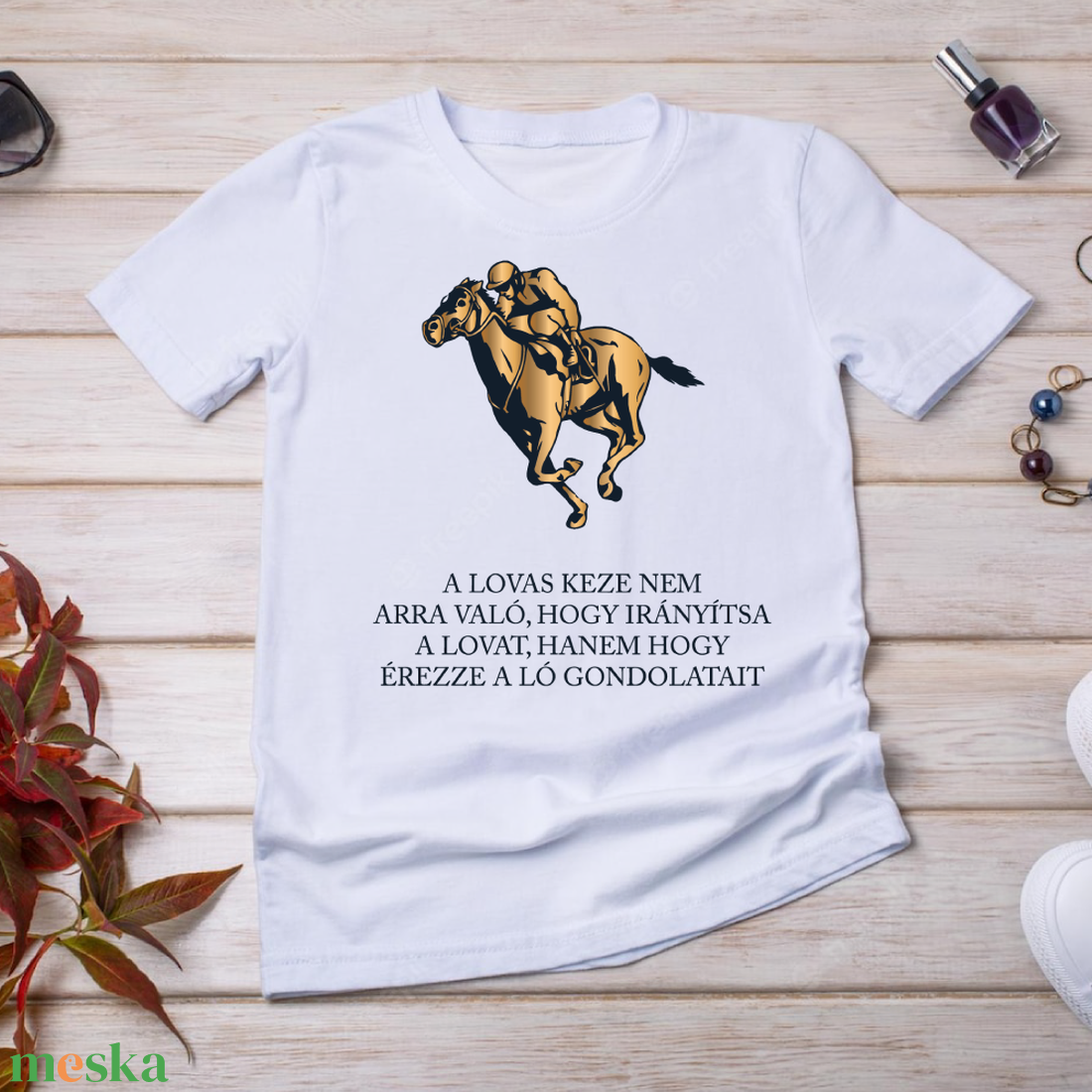 A lovas keze... - póló lovasoknak - ruha & divat - női ruha - póló, felső - Meska.hu
