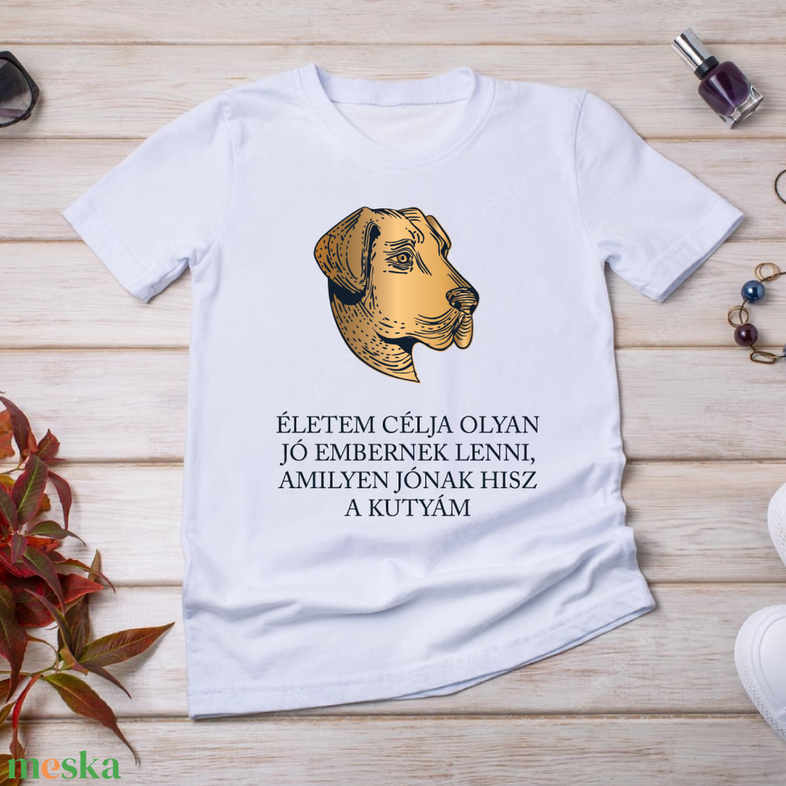 ...amilyen jónak hisz a kutyám... - kutyás póló idézettel - ruha & divat - női ruha - póló, felső - Meska.hu