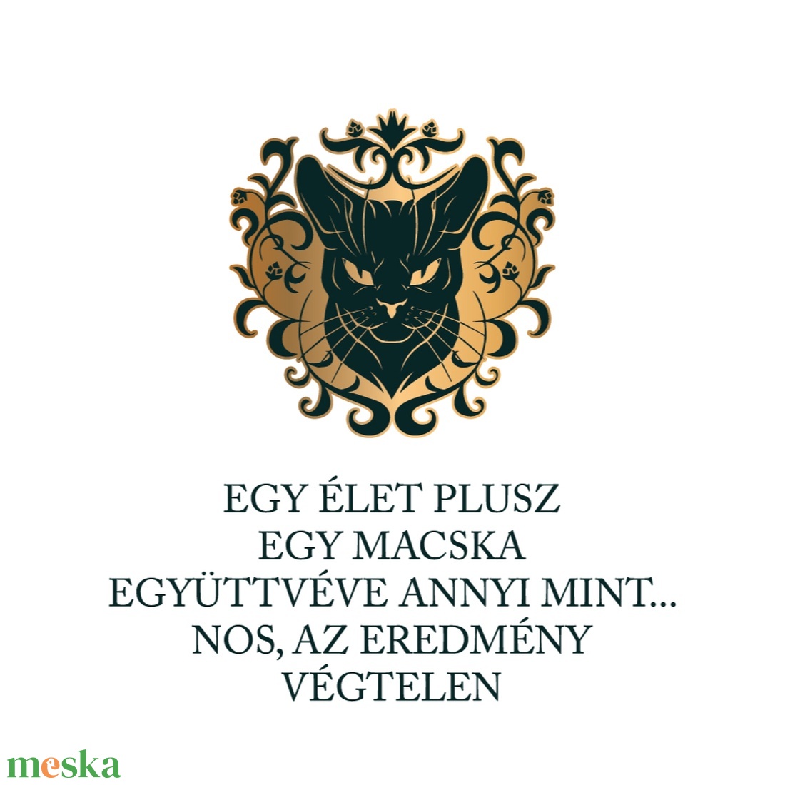 Egy élet + egy macska... - macskás póló idézettel - ruha & divat - női ruha - póló, felső - Meska.hu