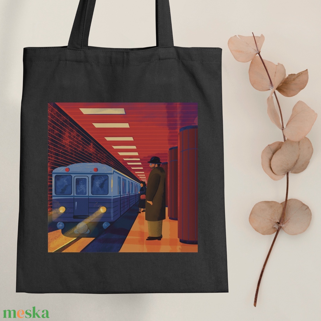 Retró metró - vászontáska - Farkas Benjamin - táska & tok - bevásárlás & shopper táska - shopper, textiltáska, szatyor - Meska.hu