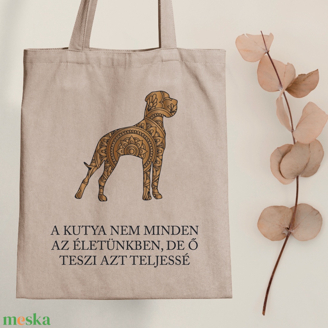 Kutyateljesség - vászontáska - Farkas Benjamin - táska & tok - bevásárlás & shopper táska - shopper, textiltáska, szatyor - Meska.hu
