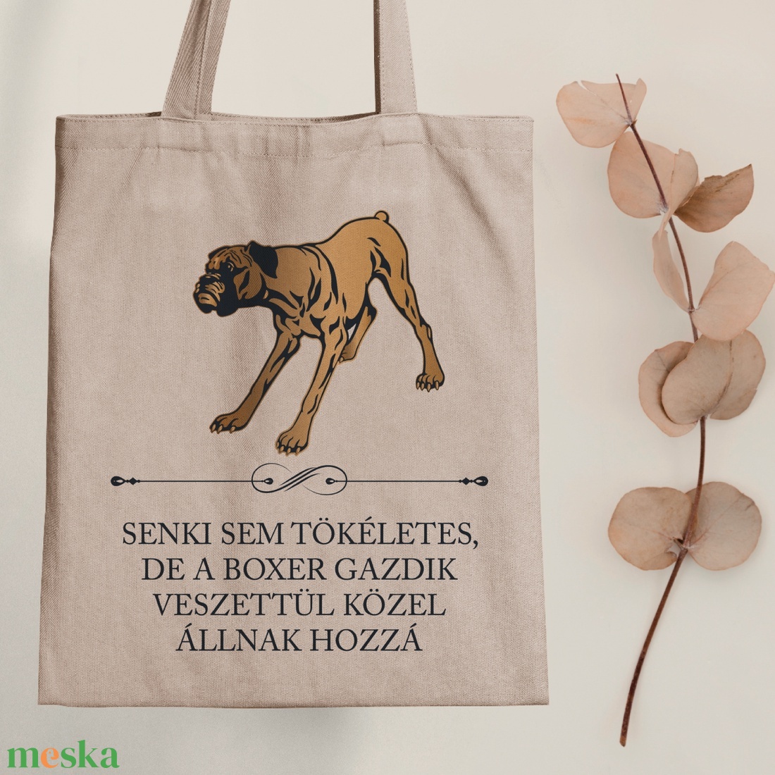 Tökéletes BOXER gazdik - vászontáska - Farkas Benjamin - táska & tok - bevásárlás & shopper táska - shopper, textiltáska, szatyor - Meska.hu
