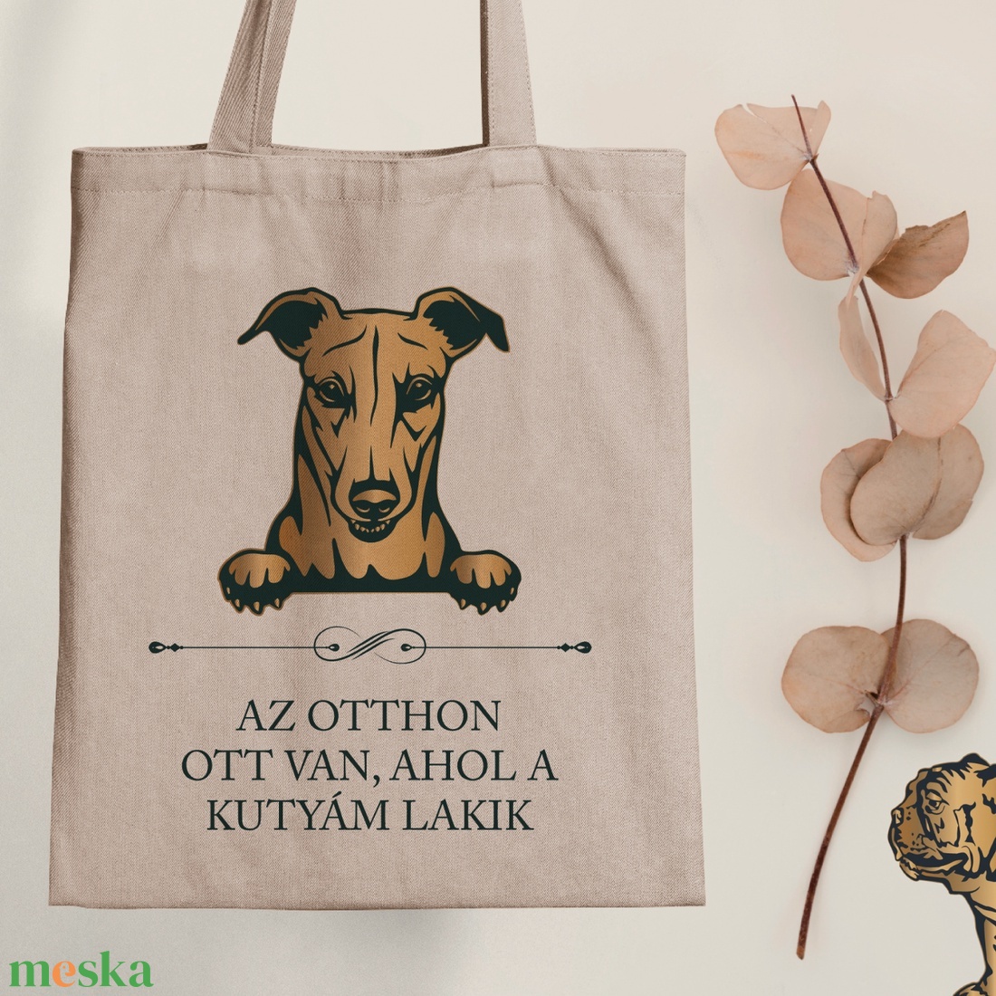 AGÁR - Az otthon ott van, ahol a kutyám lakik - vászontáska - táska & tok - bevásárlás & shopper táska - shopper, textiltáska, szatyor - Meska.hu