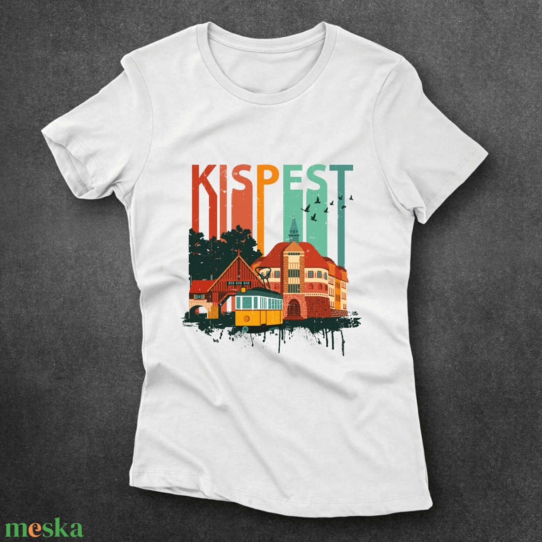 Kispest Retró - női póló - ruha & divat - női ruha - póló, felső - Meska.hu