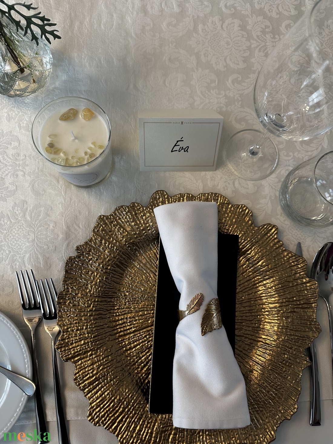 Esküvői köszönőajándék-Prémium ásványköves szójagyertya-választható illattal és díszdobozzal - esküvő - emlék & ajándék - köszönőajándék - Meska.hu