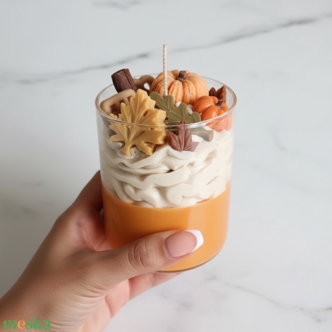 AUTUMN DESSERT őszi desszertgyertya tökös szójagyertya - otthon & életmód - gyertya, illat, aroma - gyertya - Meska.hu