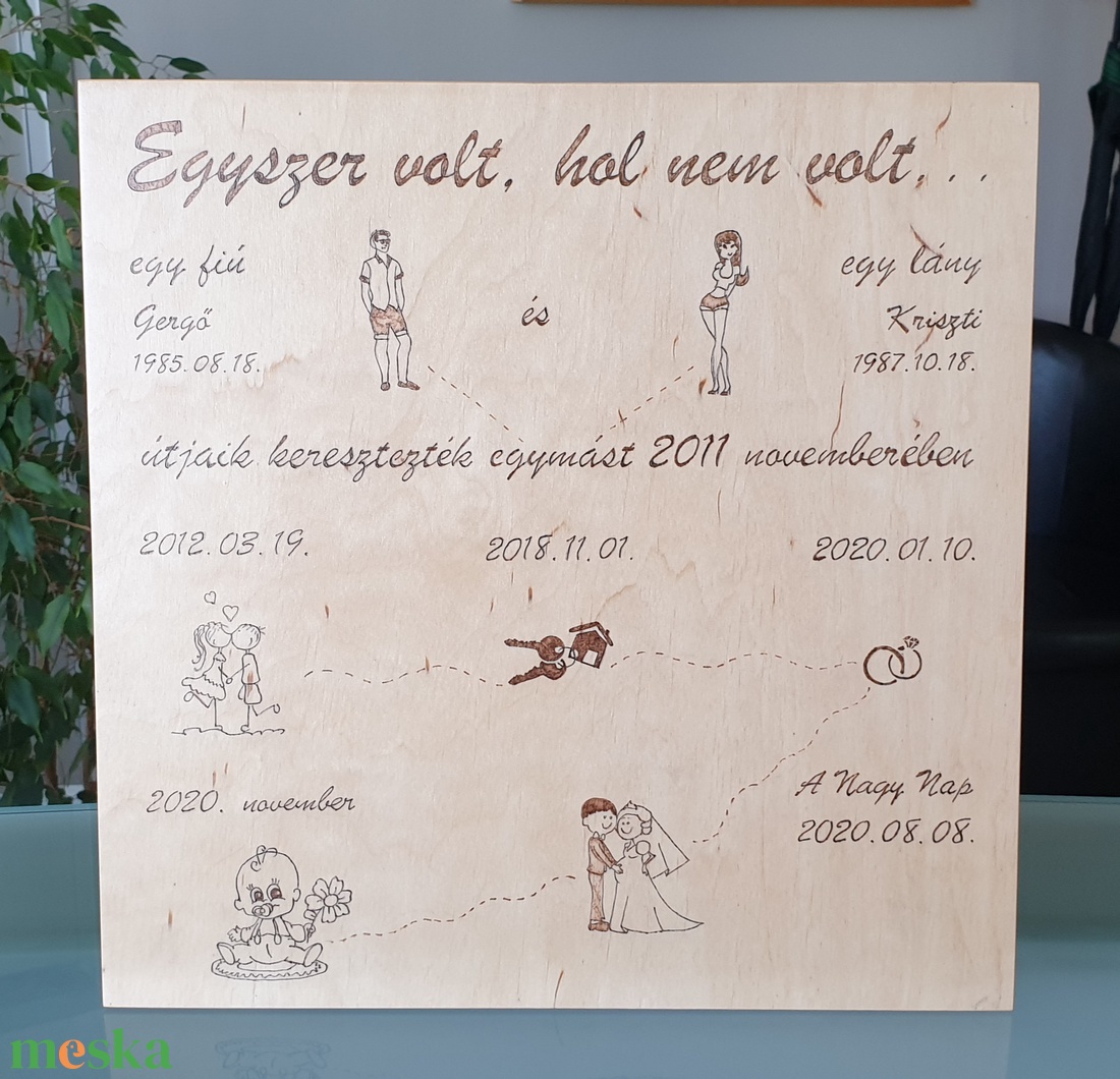 A mi történetünk - esküvő - dekoráció - tábla & jelzés - Meska.hu