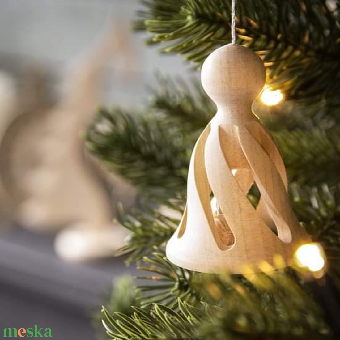 Karácsonyfadísz-Csengő  spirál natúr - karácsony - karácsonyi lakásdekoráció - karácsonyfadíszek - Meska.hu