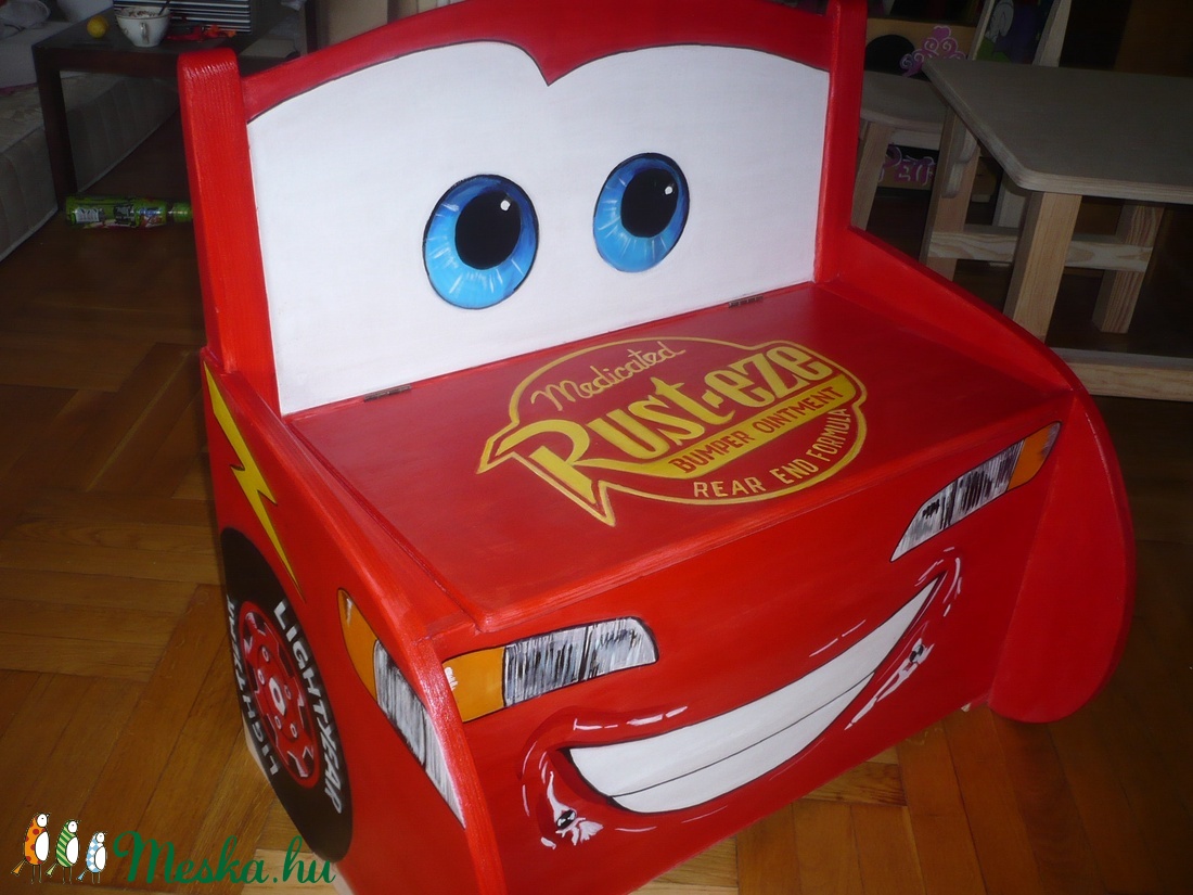  2in1 Kézzel festett játéktároló/pad -  - Meska.hu