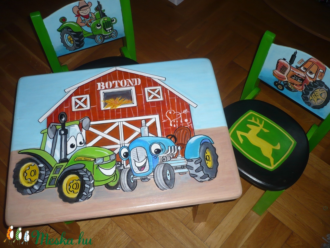 Mesefigurás asztal/szék szett (teljes kézi munka) -  - Meska.hu