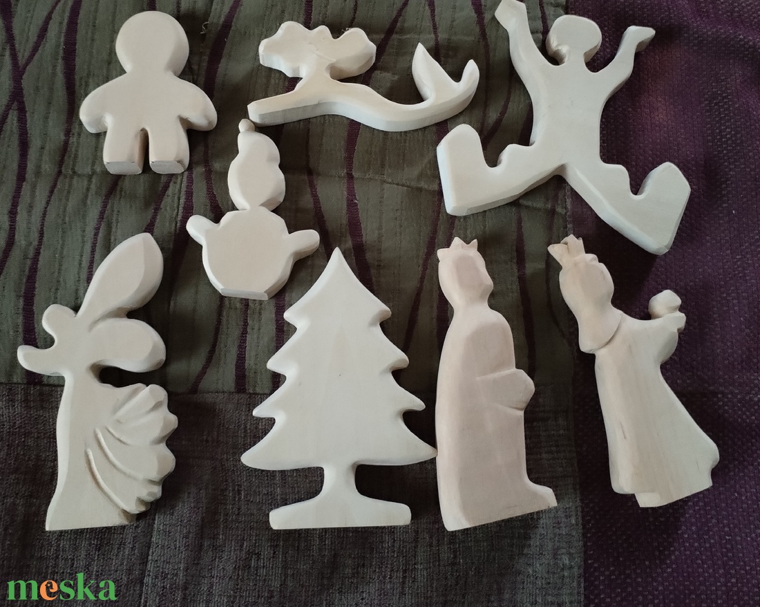 Karácsony jellegü figurák natúr fából - játék & sport - készségfejlesztő és logikai játék - oktató játékok - Meska.hu