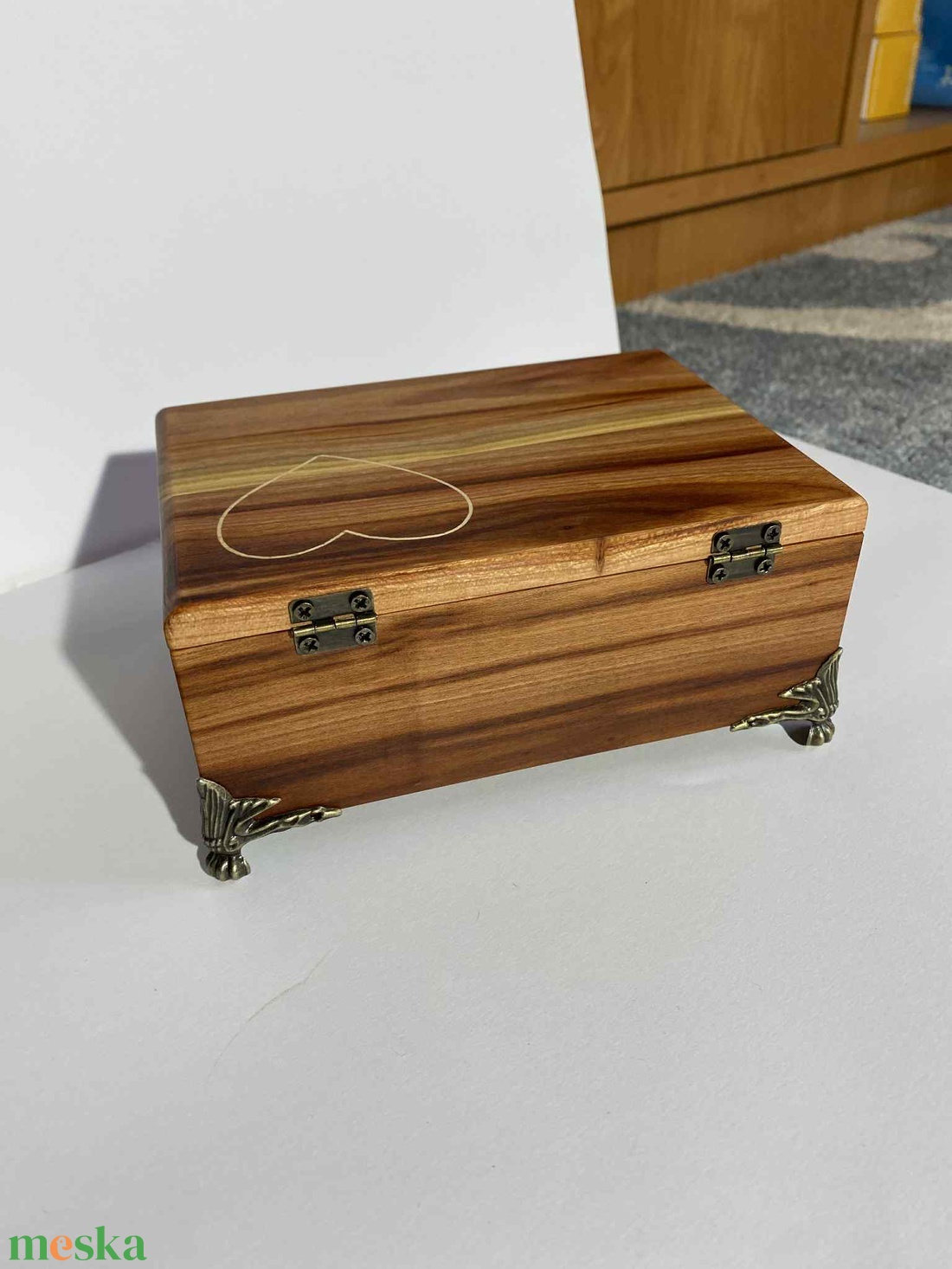 Ékszeres doboz szívecske mintával - ékszer - ékszertartó - ékszerdoboz - Meska.hu