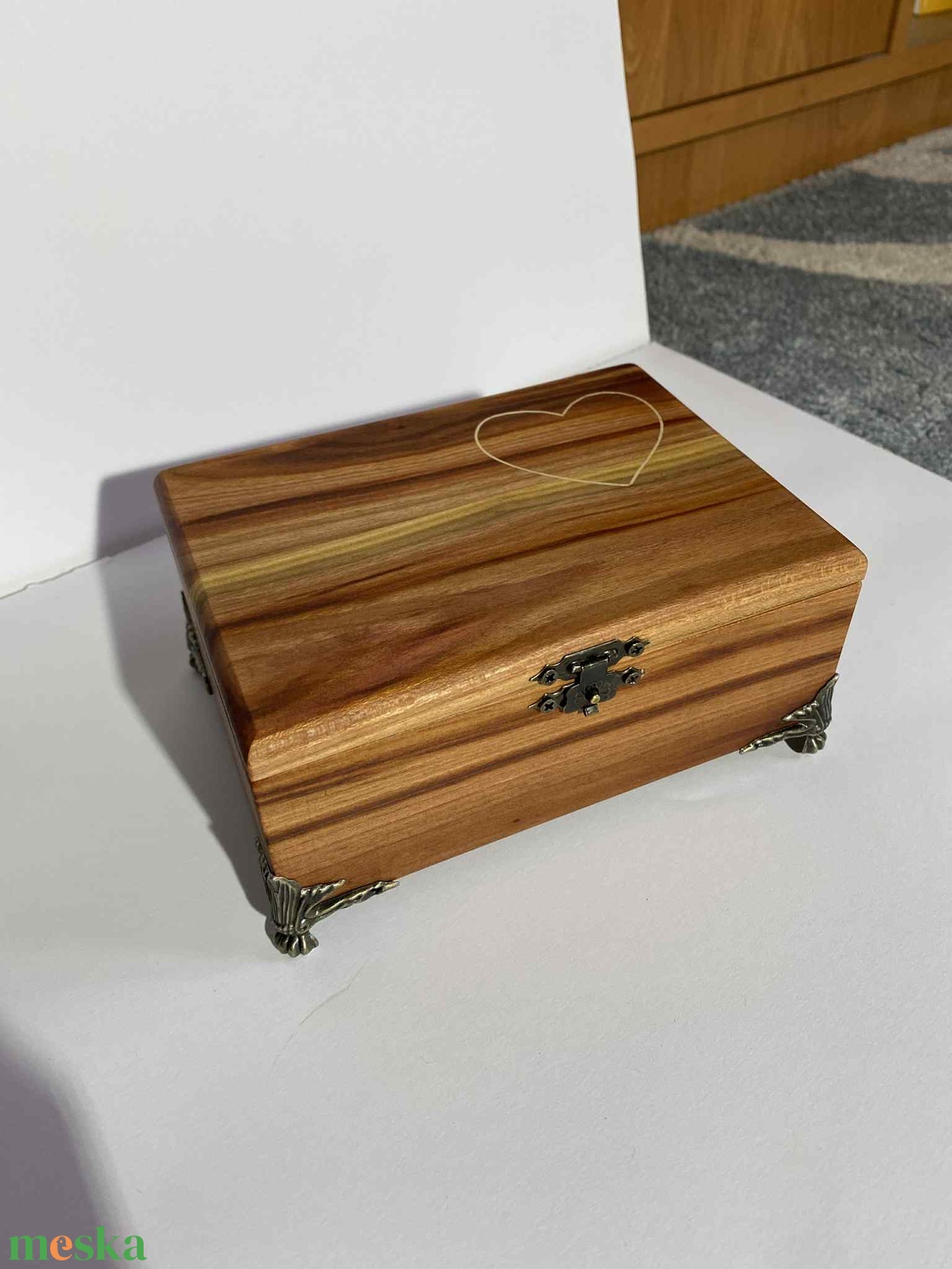 Ékszeres doboz szívecske mintával - ékszer - ékszertartó - ékszerdoboz - Meska.hu