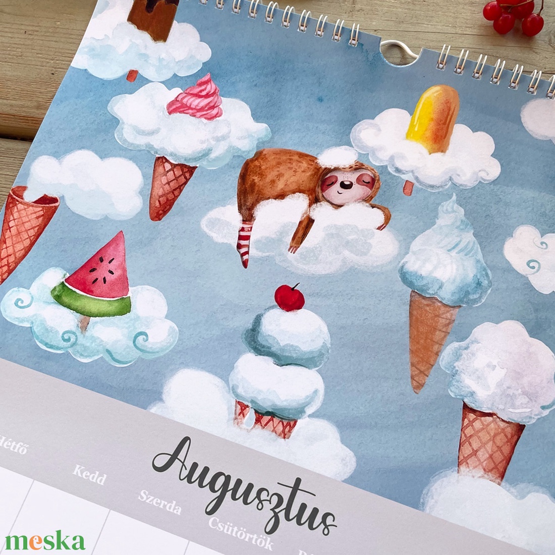 2026-os falinaptár akvarell ilusztrációkkal - művészet - festmény - akvarell - Meska.hu