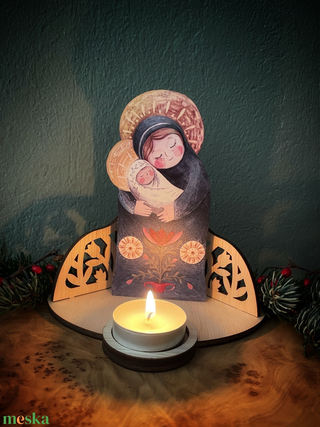Karácsonyi mécsestartó - otthon & életmód - dekoráció - asztal és polc dekoráció - asztaldísz - Meska.hu
