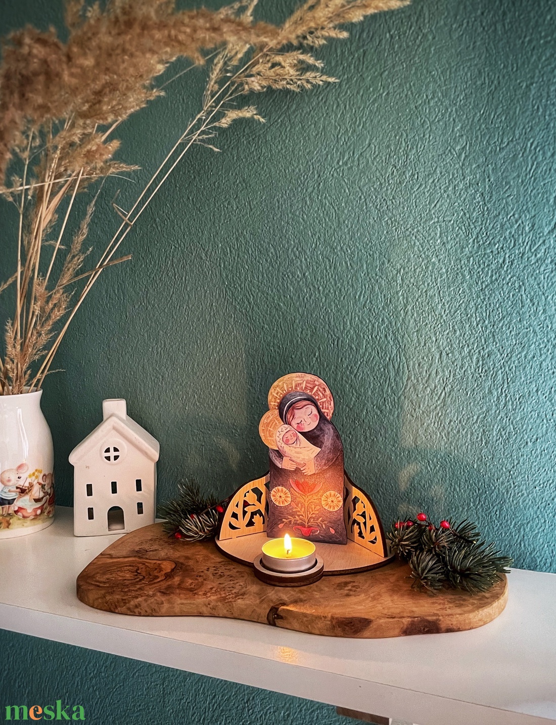 Karácsonyi mécsestartó - otthon & életmód - dekoráció - asztal és polc dekoráció - asztaldísz - Meska.hu
