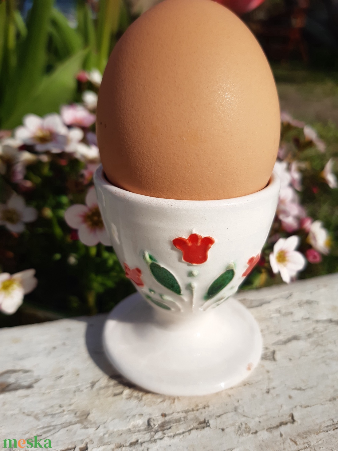 Tulipános tojástartó  - otthon & életmód - konyhafelszerelés, tálalás - tálalás - zsúrkocsi, tálalóasztal - Meska.hu