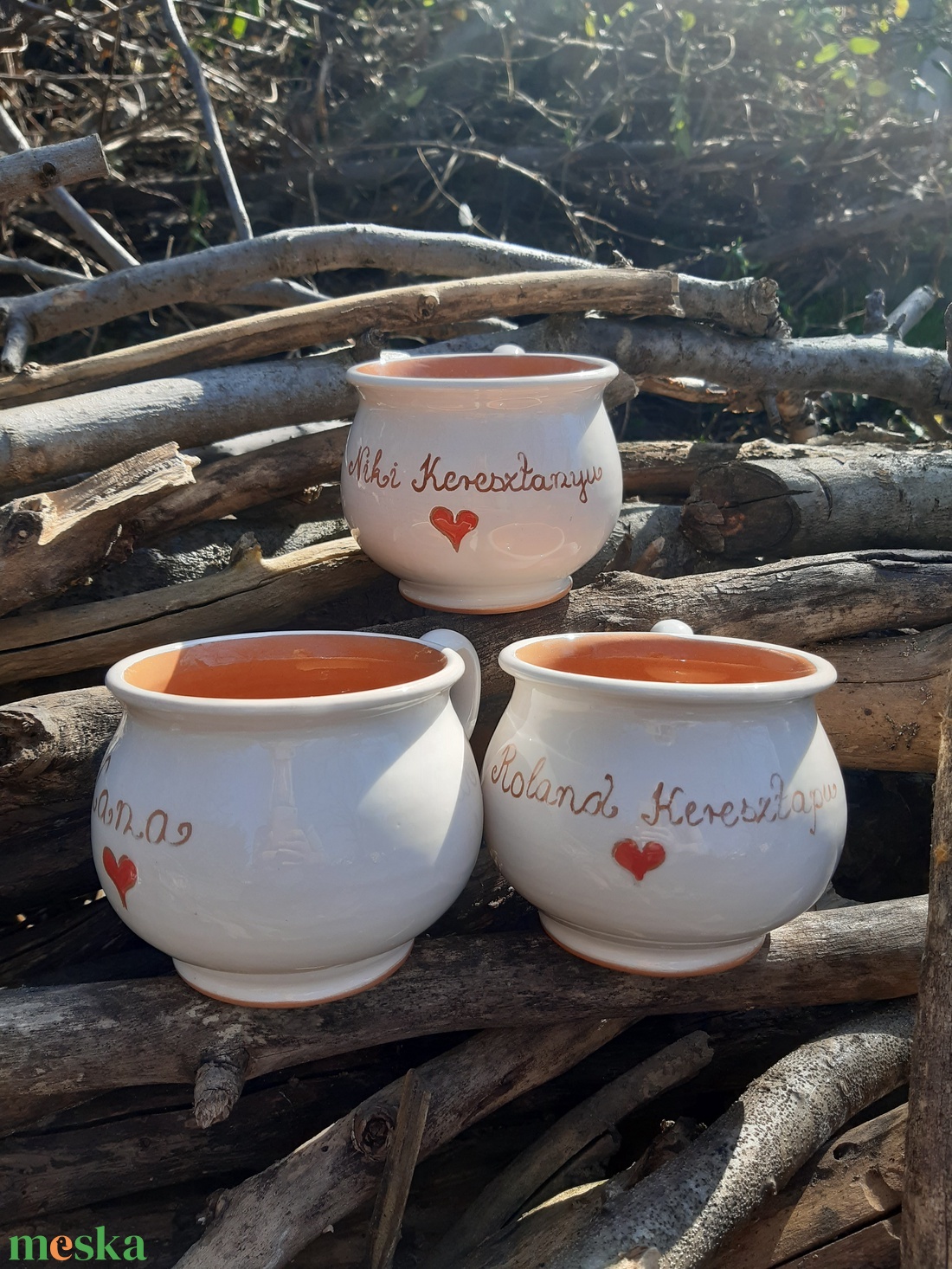 Bögrék Bettinek - baba - mama - keresztelő kellékek - keresztelő meghívó - Meska.hu