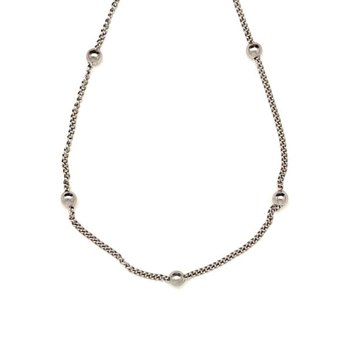 Orvosi acél ezüstszínű golyós lánc 45 cm - ékszer - nyaklánc - Meska.hu