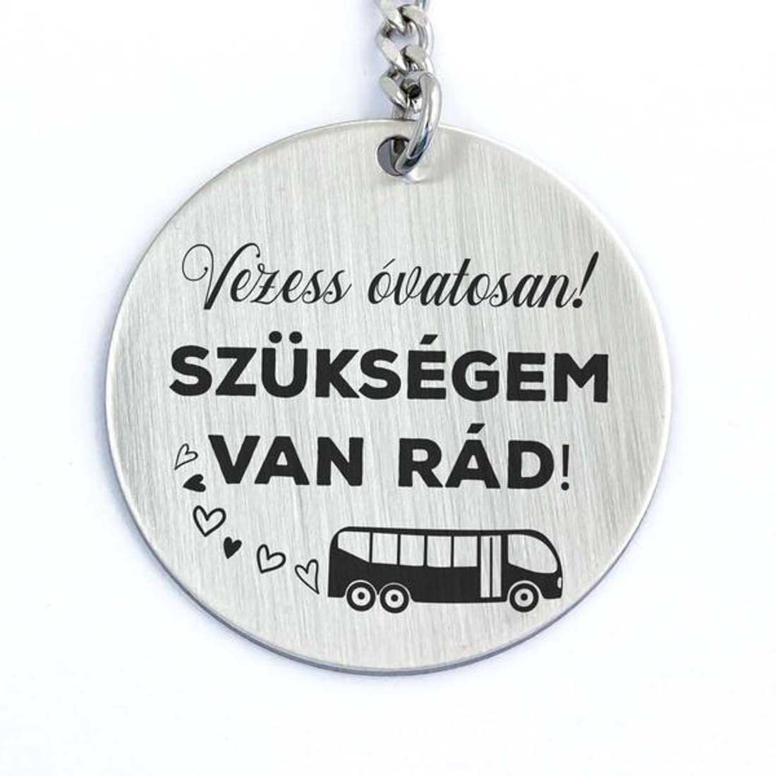 Vezess óvatosan acél medálos kulcstartó - táska & tok - kulcstartó & táskadísz - kulcstartó - Meska.hu