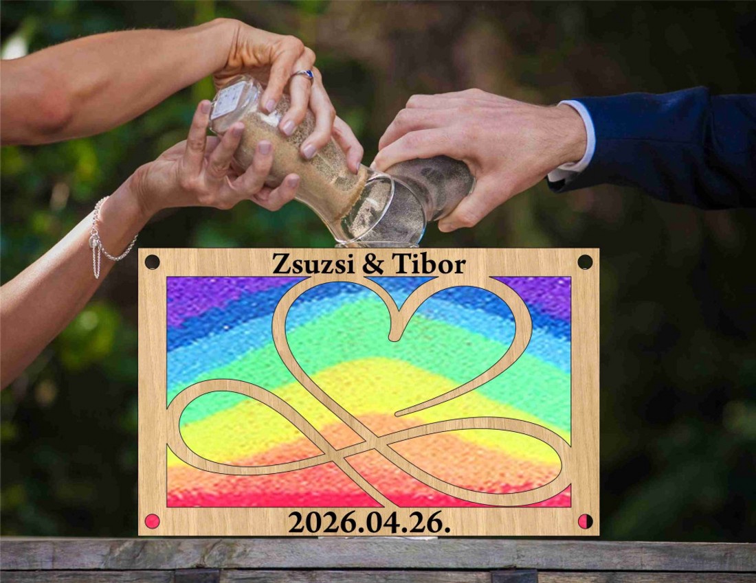 Homokceremónia szív és végtelen gravírozott - esküvő - emlék & ajándék - nászajándék - ceremónia szett - Meska.hu
