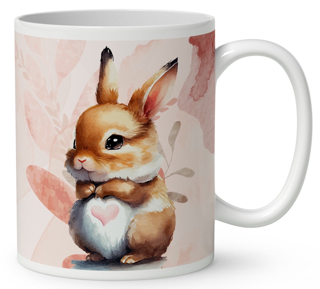 Kérd a neveddel - Szíves pocakú nyuszika mintás bögre - otthon & életmód - konyhafelszerelés, tálalás - tálalás - bögre & csésze - Meska.hu