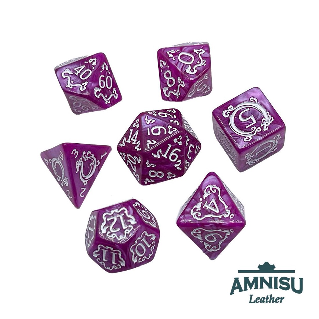 Lila - fehér mintás műanyag kockaszett - játék & sport - szerepjáték - Meska.hu