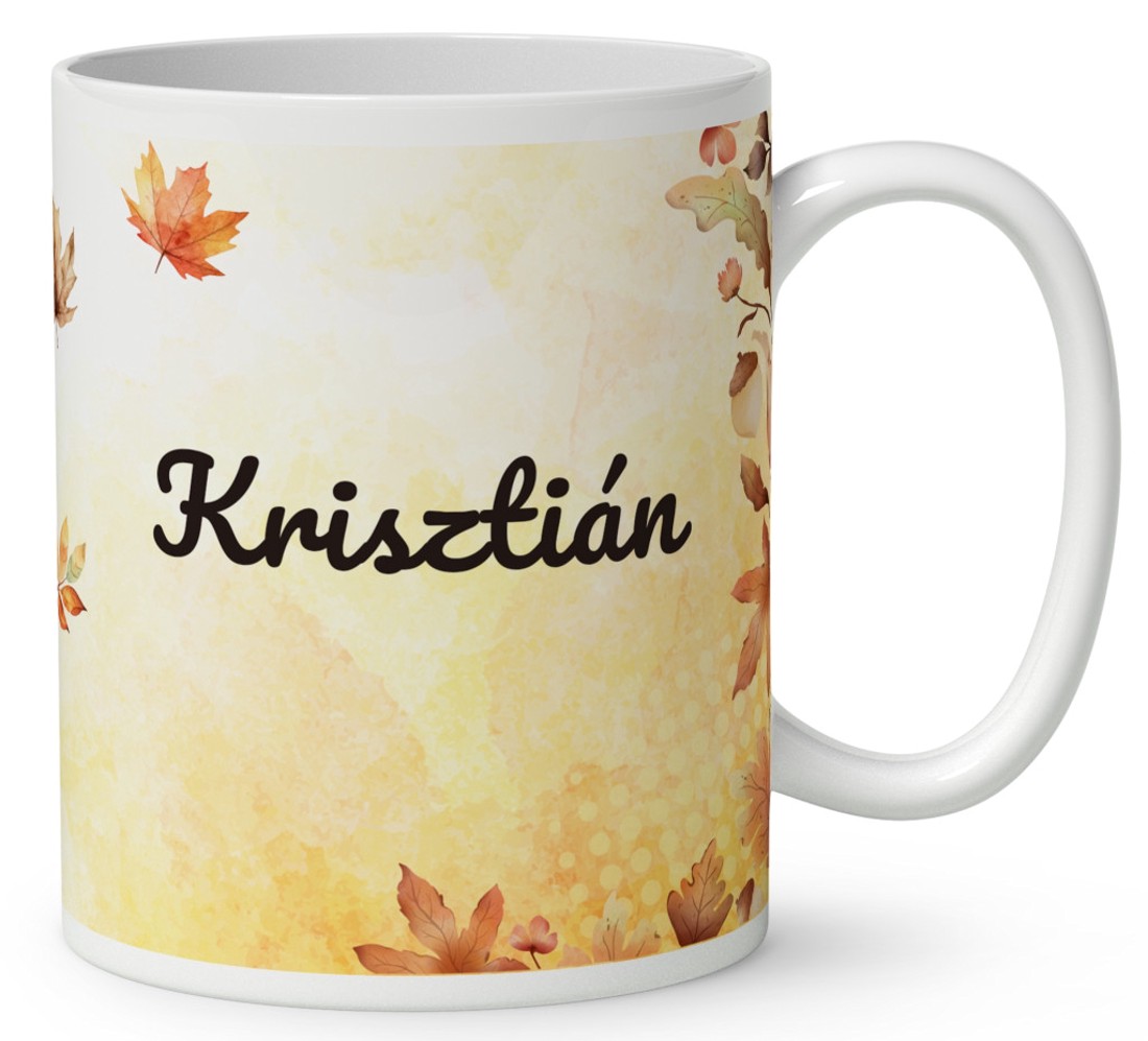 Névvel kérhető - Cuki őszi kávézós róka mintás bögre - otthon & életmód - konyhafelszerelés, tálalás - tálalás - bögre & csésze - Meska.hu