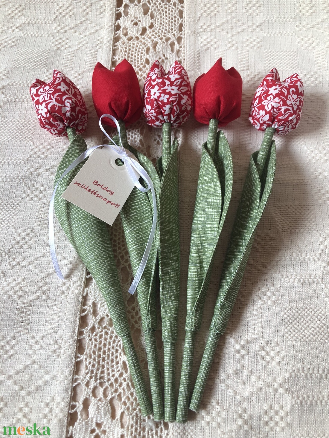 Tulipán /szett: 5 db/ Születésnapi ajándékkísérővel - otthon & életmód - dekoráció - virágdísz és tartó - csokor & virágdísz - Meska.hu Tulipán /szett: 5 db/ Születésnapi ajándékkísérővel - otthon & életmód - dekoráció - virágdísz és tartó - csokor & virágdísz - Meska.hu