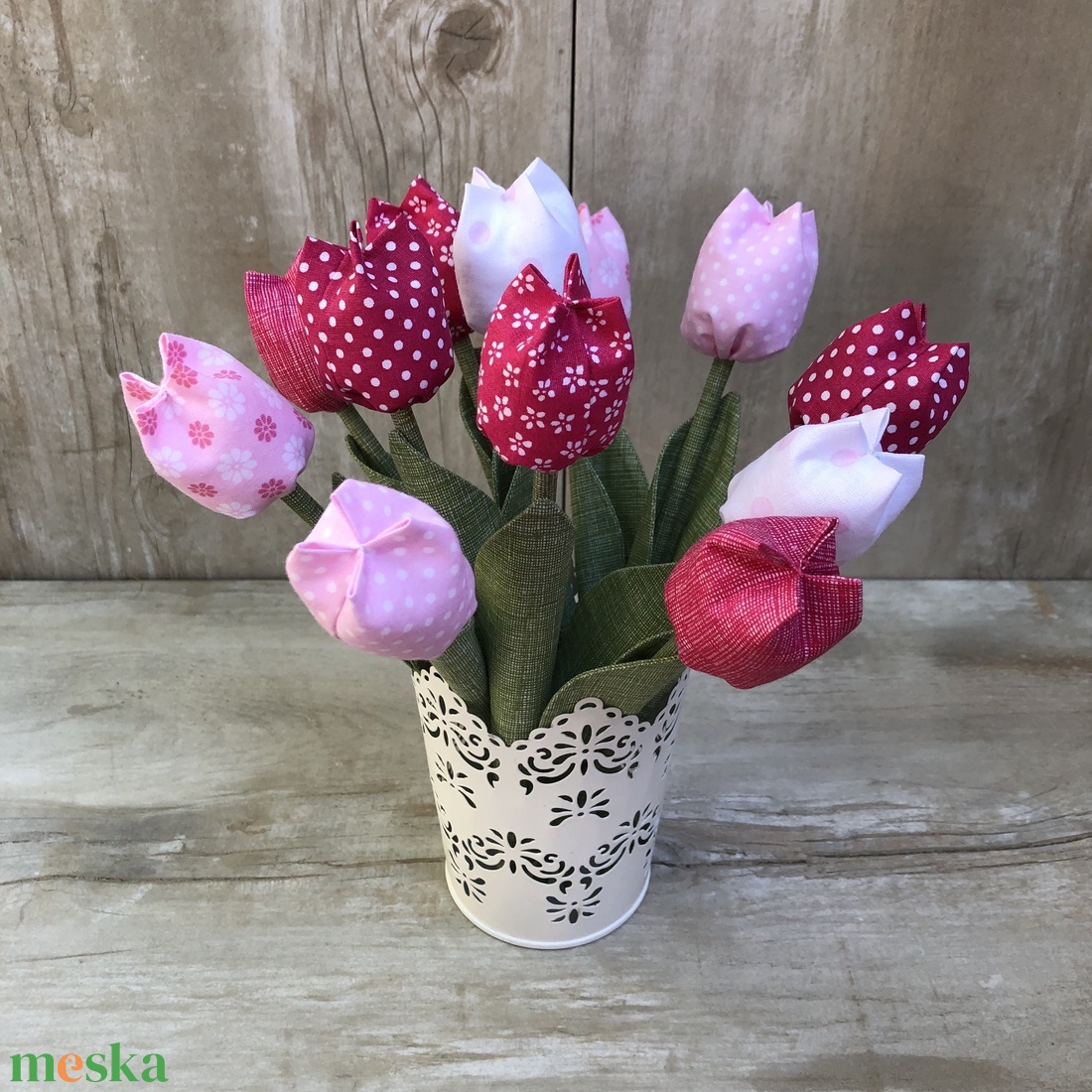 Tulipán kaspóval / szett: 12 db/ ingyen ajándékcímkével - otthon & életmód - dekoráció - Meska.hu