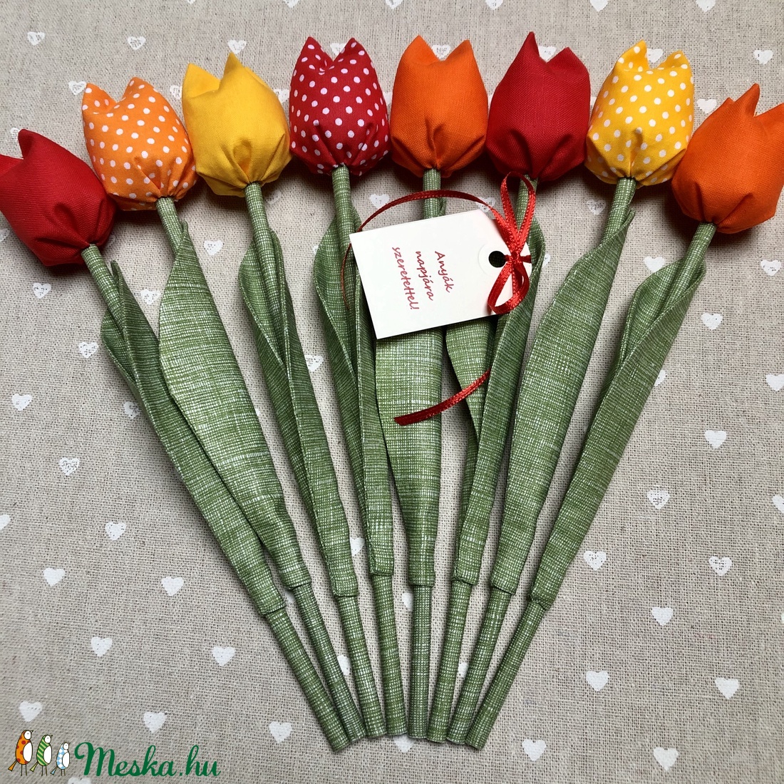 Anyák napi tulipán csokor /szett: 8 szál/ ingyen ajándékkártyával - otthon & életmód - dekoráció - Meska.hu Anyák napi tulipán csokor /szett: 8 szál/ ingyen ajándékkártyával - otthon & életmód - dekoráció - Meska.hu