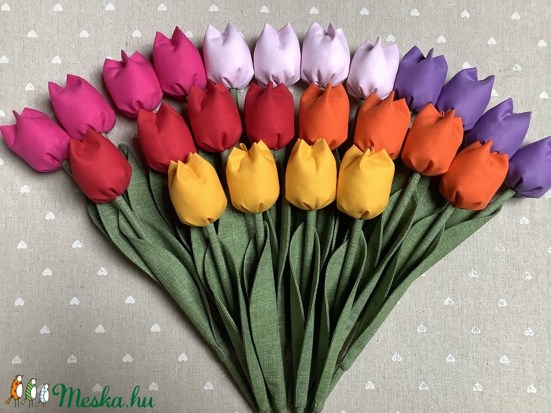 Textil tulipán /szett: 24 db/ ingyen ajándékkísérővel - otthon & életmód - dekoráció - virágdísz és tartó - csokor & virágdísz - Meska.hu Textil tulipán /szett: 24 db/ ingyen ajándékkísérővel - otthon & életmód - dekoráció - virágdísz és tartó - csokor & virágdísz - Meska.hu