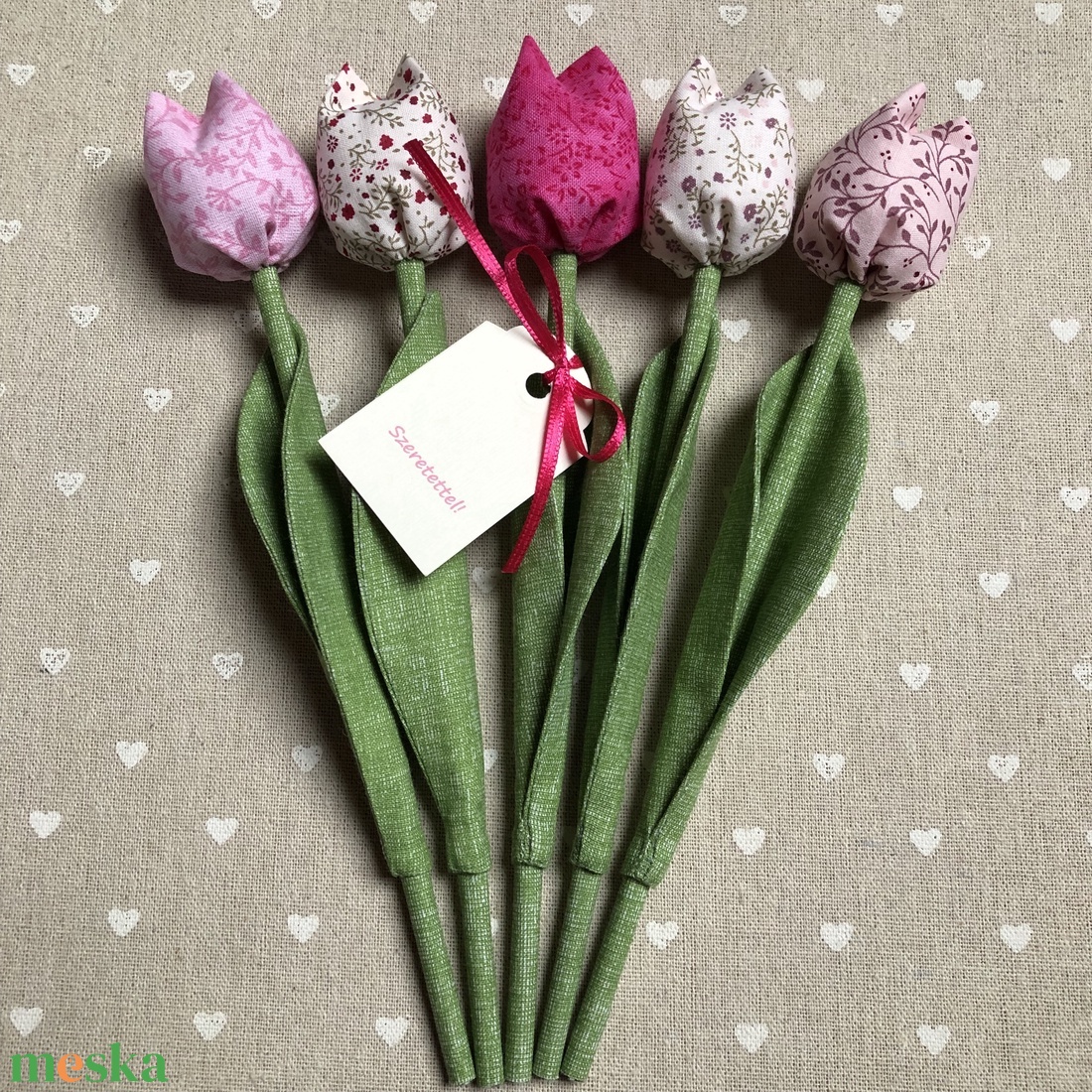 Tulipán /szett: 5 db/ ajándékkártyával - otthon & életmód - dekoráció - virágdísz és tartó - csokor & virágdísz - Meska.hu Tulipán /szett: 5 db/ ajándékkártyával - otthon & életmód - dekoráció - virágdísz és tartó - csokor & virágdísz - Meska.hu