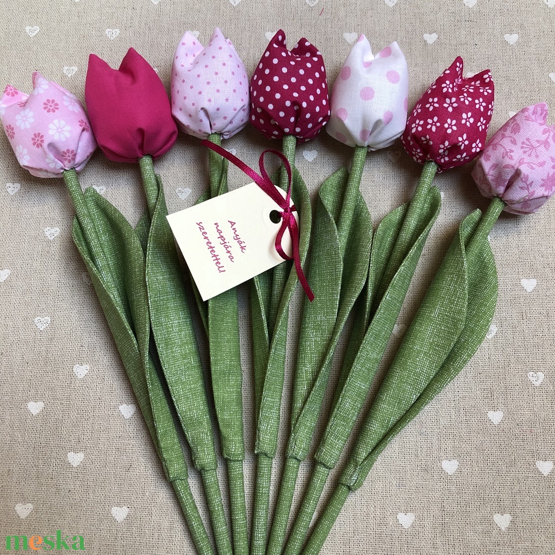 Anyák napi textil tulipánok / szett: 7 db/ ingyen ajándékkísérővel - otthon & életmód - dekoráció - virágdísz és tartó - csokor & virágdísz - Meska.hu Anyák napi textil tulipánok / szett: 7 db/ ingyen ajándékkísérővel - otthon & életmód - dekoráció - virágdísz és tartó - csokor & virágdísz - Meska.hu