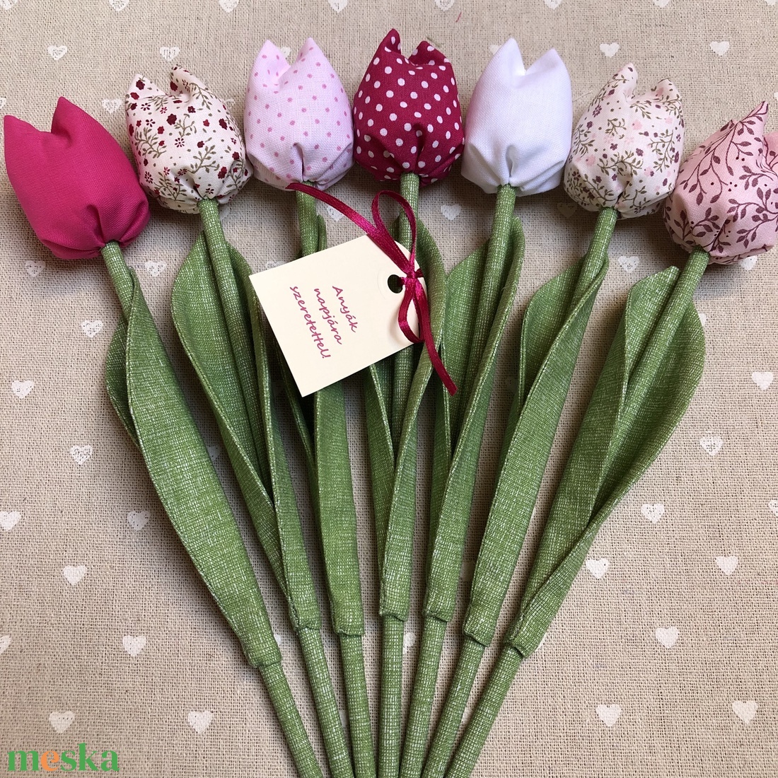 Anyák napi textil tulipánok / szett: 7 db/ ingyen ajándékkísérővel - otthon & életmód - dekoráció - virágdísz és tartó - csokor & virágdísz - Meska.hu Anyák napi textil tulipánok / szett: 7 db/ ingyen ajándékkísérővel - otthon & életmód - dekoráció - virágdísz és tartó - csokor & virágdísz - Meska.hu