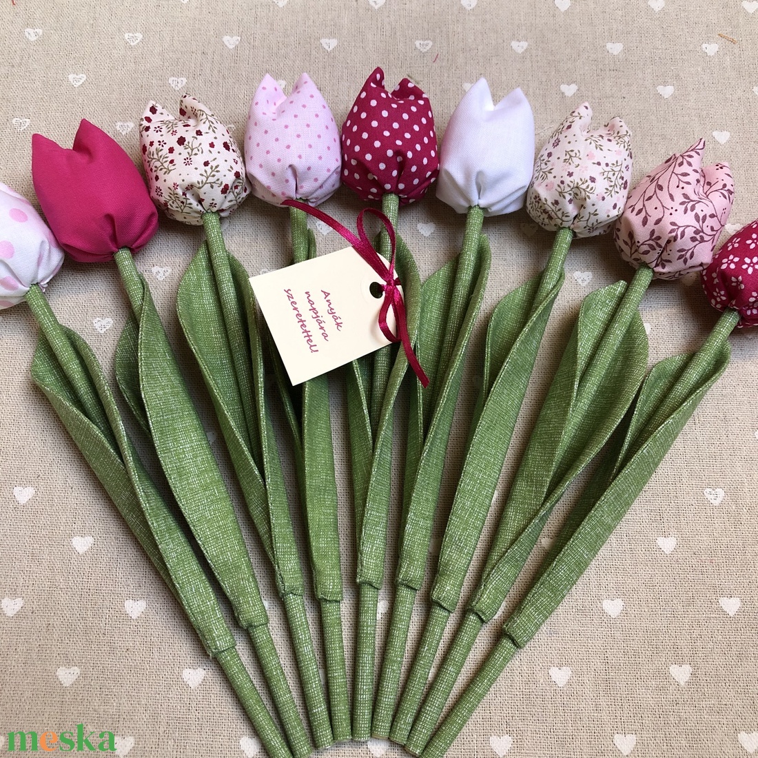 Anyák napi textil tulipánok / szett: 9 db/ ingyen ajándékkísérővel - otthon & életmód - dekoráció - virágdísz és tartó - csokor & virágdísz - Meska.hu Anyák napi textil tulipánok / szett: 9 db/ ingyen ajándékkísérővel - otthon & életmód - dekoráció - virágdísz és tartó - csokor & virágdísz - Meska.hu