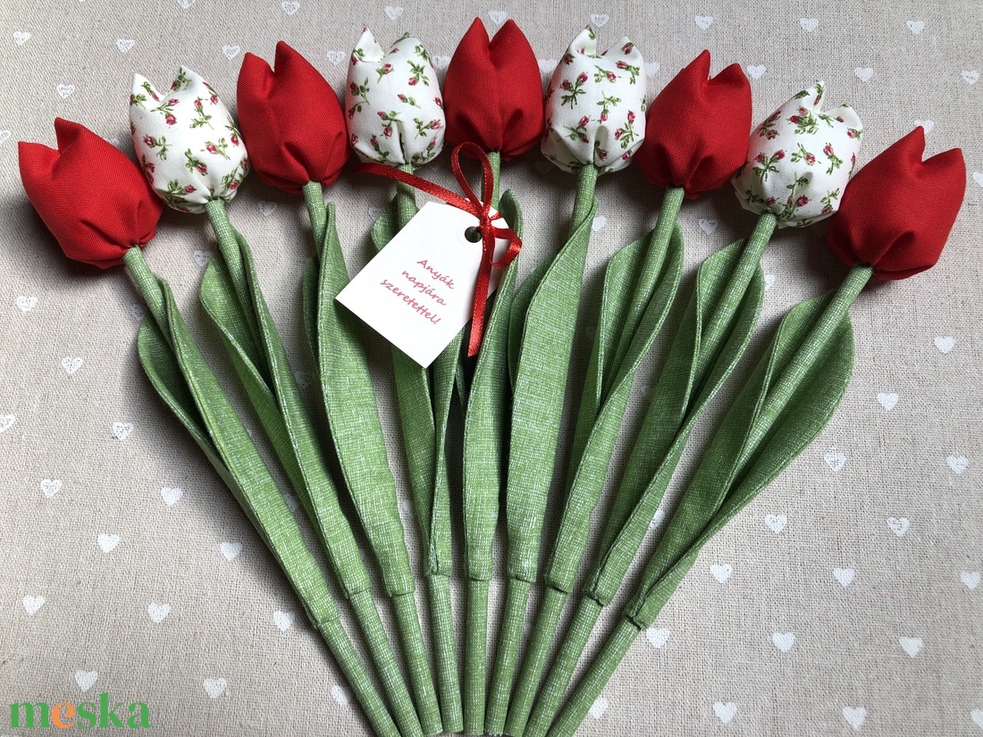 Anyák napi textil tulipánok / szett: 9 db/ ingyen ajándékkísérővel - otthon & életmód - dekoráció - virágdísz és tartó - csokor & virágdísz - Meska.hu Anyák napi textil tulipánok / szett: 9 db/ ingyen ajándékkísérővel - otthon & életmód - dekoráció - virágdísz és tartó - csokor & virágdísz - Meska.hu