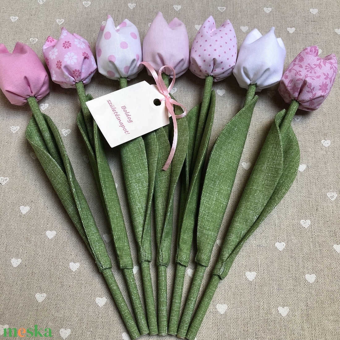 Születésnapi textil tulipánok /szett: 7 db/ ajándékkártyával - otthon & életmód - dekoráció - virágdísz és tartó - csokor & virágdísz - Meska.hu Születésnapi textil tulipánok /szett: 7 db/ ajándékkártyával - otthon & életmód - dekoráció - virágdísz és tartó - csokor & virágdísz - Meska.hu
